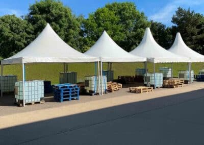 Marquees.Com | Temporary warehouse and long term marquee hire Cheshire and North West | Chinese hat pagoda marquees