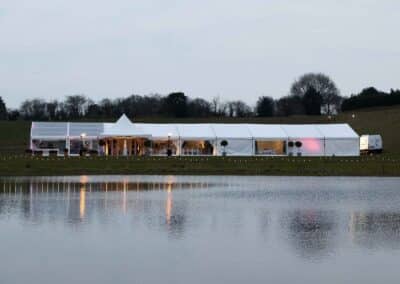 Marquees.Com | Pagoda and Sky Lounge Marquee Hire Cheshire and North West | Clerspan marquee at dusk