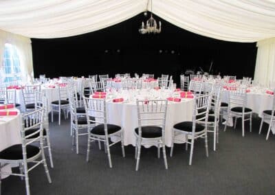 Marquees.Com | Temporary warehouse and long term marquee hire Cheshire and North West | Chiavari chairs