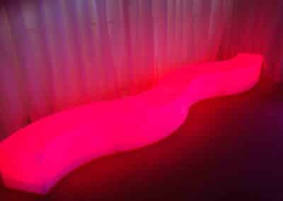 Marquees.Com | Temporary warehouse and long term marquee hire Cheshire and North West | Red LED furniture