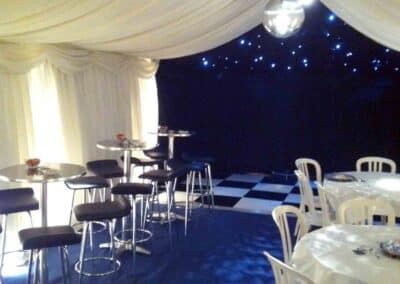 Marquees.Com | Temporary warehouse and long term marquee hire Cheshire and North West | Poseur chairs