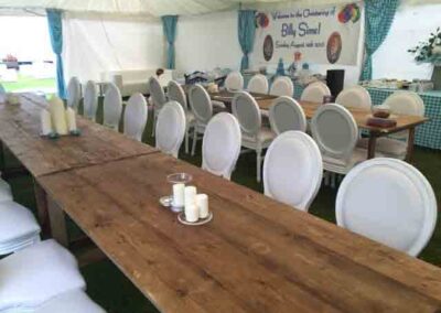 Marquees.Com | Marquee Hire Cheshire and North West | Vintage trestle tables