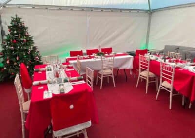 Marquees.Com | Temporary warehouse and long term marquee hire Cheshire and North West | red marquee interior