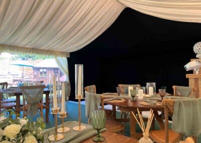 Marquees.Com | Temporary warehouse and long term marquee hire Cheshire and North West | Wedding marquee interior