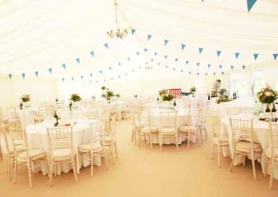 Marquees.Com | Temporary warehouse and long term marquee hire Cheshire and North West | White interior