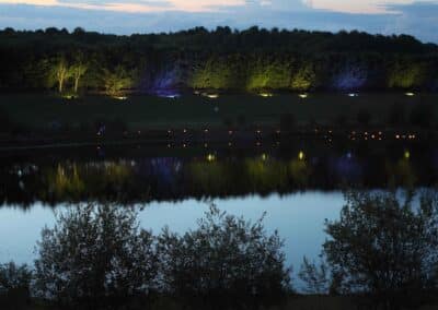 Marquees.Com | Modular and Clearspan Marquee Hire Cheshire and North West | River lighting