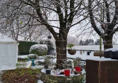Marquees.Com | Modular and Clearspan Marquee Hire Cheshire and North West | Garden lighting in snow