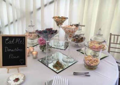 Marquees.Com | Modular and Clearspan Marquee Hire Cheshire and North West | Sweets on table