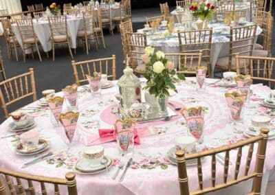 Marquees.Com | Modular and Clearspan Marquee Hire Cheshire and North West | Round wedding tables