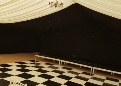 Marquees.Com | Modular and Clearspan Marquee Hire Cheshire and North West | Chequered dance floor